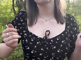 Risky masturbation in a park via video call