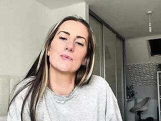 British MILF JOI stroking herself and shaking her big ass in lingerie