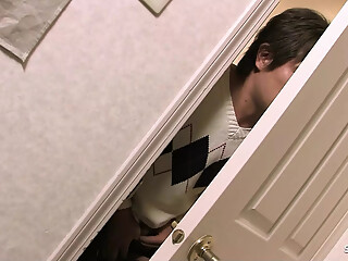 Japanese Step-Sister 18 caught masturbate with Vibrator and seduce to First Time Creampie Sex