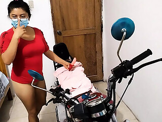 Stepdaughter tries the toy I gave her so that when I'm not there, she'll use it on her pussy