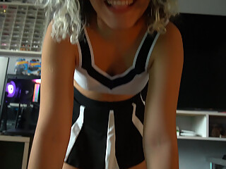 Dry fucking the college CHEERLEADER