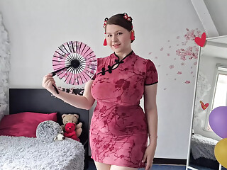 Cherry Blossom Grwm, Soft and Sensual Tease in a Cheongsam
