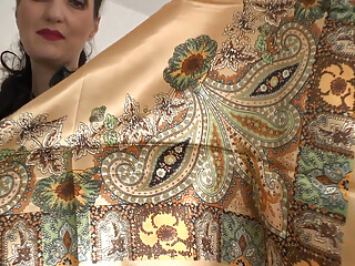 Satin Headscarf Fashion Show, Satin Headscarf and Leather Jacket, JOI Lady Victoria Valente