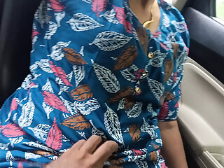 office manager enjoying hot Romance with married colleague inside car part 2
