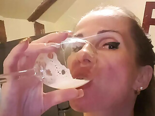 She loves to swallow her customers' condoms full.