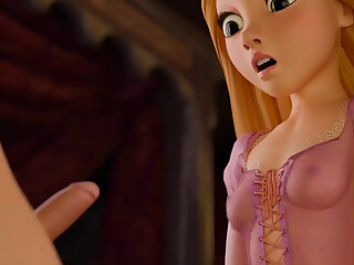 Long-Haired Beauty Takes Control: Rapunzel's Sensual Cowgirl & Deep Throat Fantasy