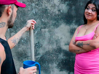 BEAUTIFUL INDIAN STEPSISTER huge ass helps her stepbrother with a glass of water!