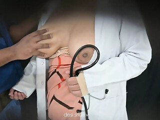 Sexy doctor checking patient dick
