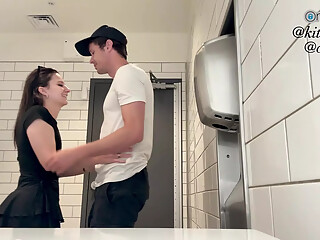 Teen Catches Stranger Looking Up Her Skirt And FUCKS Him In The Restroom