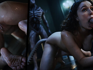 3D Anime Horror - Nerdy Girl Leana Lovings Summons Sex Demon And Gets Monster Fucked Unbirth
