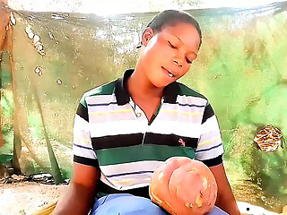 In village cherishing myself with potatoes