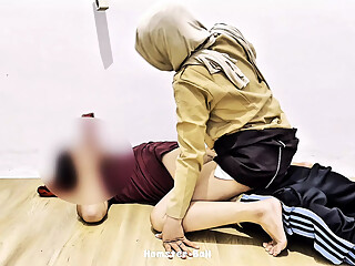 18+ Muslim High School Girls Learn to Fuck with Gardener at School