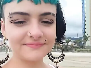 Influencer Sucking Dick in Public on a Beach