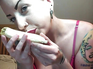 Red Lipped Banana Blowjob