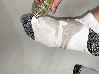 Foot Oil Massage in Ankle Socks
