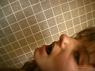 Sexy Teen with Ponytails Shows Her Body in the Shower and Gets Fucked