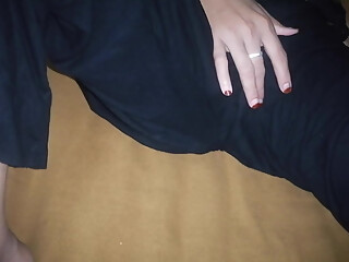 Clothed Babe Teasing Slowly on Bed - POV Seduction