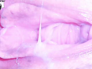 pink tight virgin pussy creampie close up