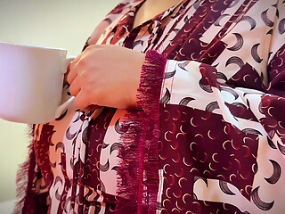 Boss Caught His secretary while she was undress her uniform & nakedly drinking coffee in Office Store Room