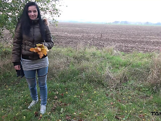 Deep fuck for cheated European brunette college girl