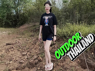 Thai Teen Amateur Outdoor Fuck POV Creampie in Nature Thai Voice