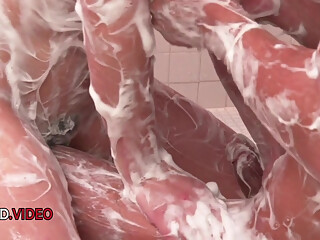 Kinky Asian Brunette Anne Suckles Cock In Shower POV Action Delightfully