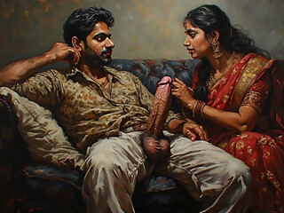 Indian bhabhi fucking with her hot as her husband watches her getting banged