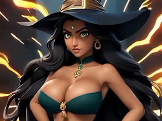 Indian girl Jaya Anjali sorcerer in her castle (Ai model)