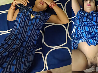 Beautiful desi village bhabhi  first honeymoon with his college lover in his bedroom.