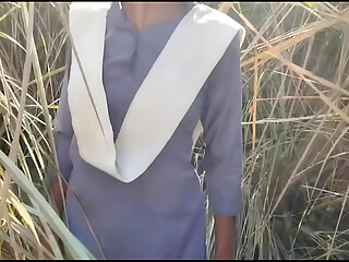 Indian  village desi school girl sex in jungle