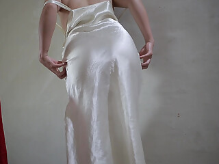 Satin Dress Girl Fuck from behind