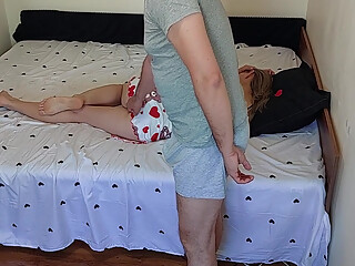 Stepdad Mistaken Stepdaughter with His Wife and Creampie Her Wet Pussy