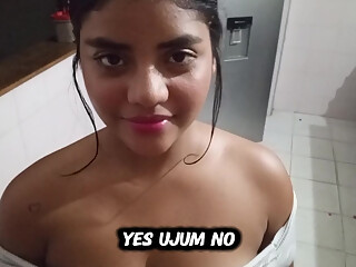 Vlog video: I film my beautiful brunette stepsister so I can fuck her really well.