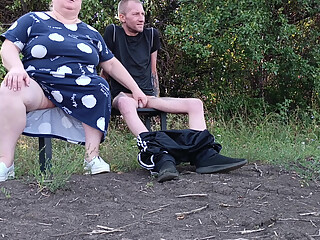 A neighbor in a public park jerks off my dick until I cum