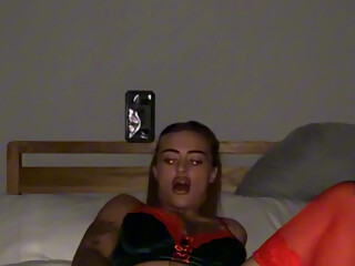 19 y.o tattooed slut thighs spread wide fingers deep on cam