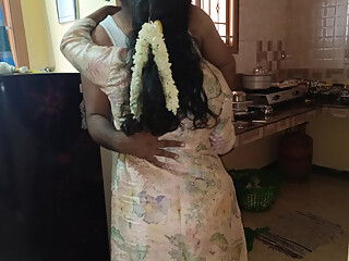School girl hot romance in kitchen