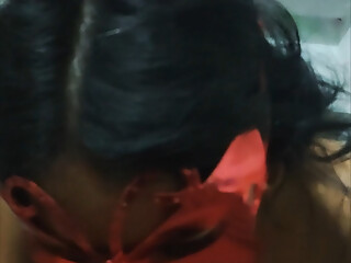 Desi telugu girl blowjob cum in mouth sucking hardly after cum in mouth. Fucked pussy hard