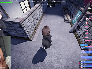 Masturbating and Playing a Naughty Hentai Girl Game