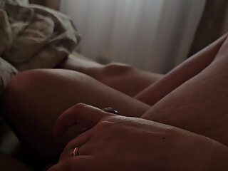 Step mom saw step son big dick in erection and handjob him hard