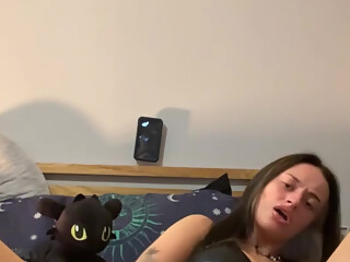 Virgin ass Scottish teen watch her ride that dildo and moan