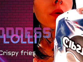 eating potatoes asmr noise biting chips goddesslolli italian goddess