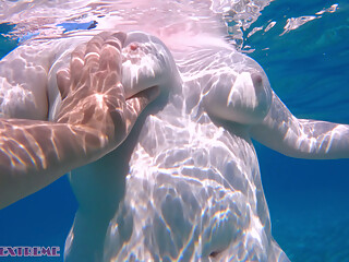 Underwater Pussy Fingered POV by Stranger! Redhead PAWG Mermaid with Big Natural Tits Touched in Ocean - Outdoor Sex
