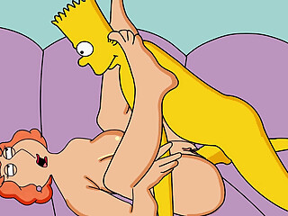 Family Guy Parody The Simpsons Parody 18+ crossover - Bart finally nails his dream milf lois Griffin