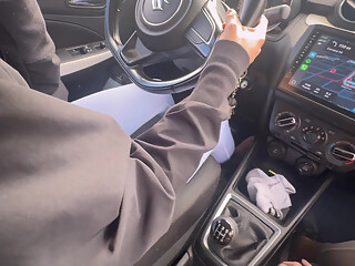 My Lover Plays with His Feet on the Pedals of His Car