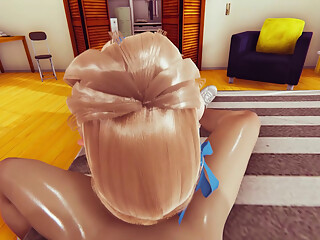 3D Hentai Featuring a Blue-Eyed Sexy Blonde Elf - Exciting Handjob, Deepthroat Blowjob, and Thrilling Wall Mouth Fuck Cumshot