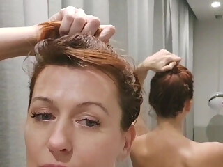 I went to the bathroom to pee but decided to jerk off, hot milf masturbation