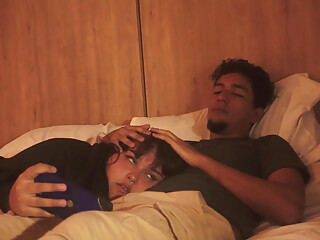 I Go to Bed Alone to Watch a Movie and My Stepbrother Comes to See It with Me