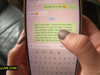Flexible 18-year-old gymanst cons her coach & stepdad - Pretty teen w long legs & super juicy peach