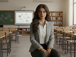 The teacher fucks his 18-year-old student on the desk after class. First kiss, then blowjob, then sex.