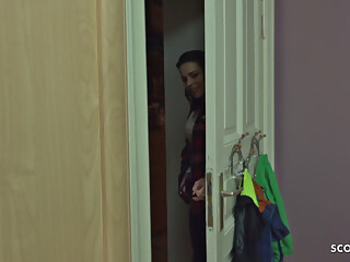 German step-sister Marie caught step-bro masturbating